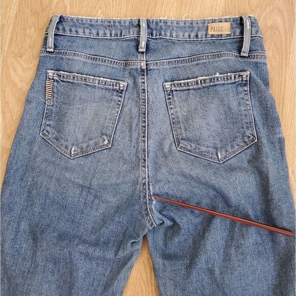 PAIGE Hoxton High Waist Slim Raw-Hem Distressed Jeans size 28 - Picture 13 of 13